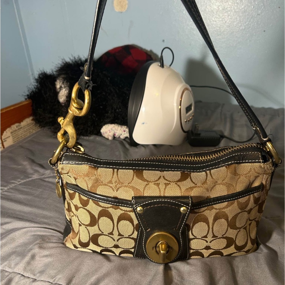 Coach Brown and Black Shoulder Bag
